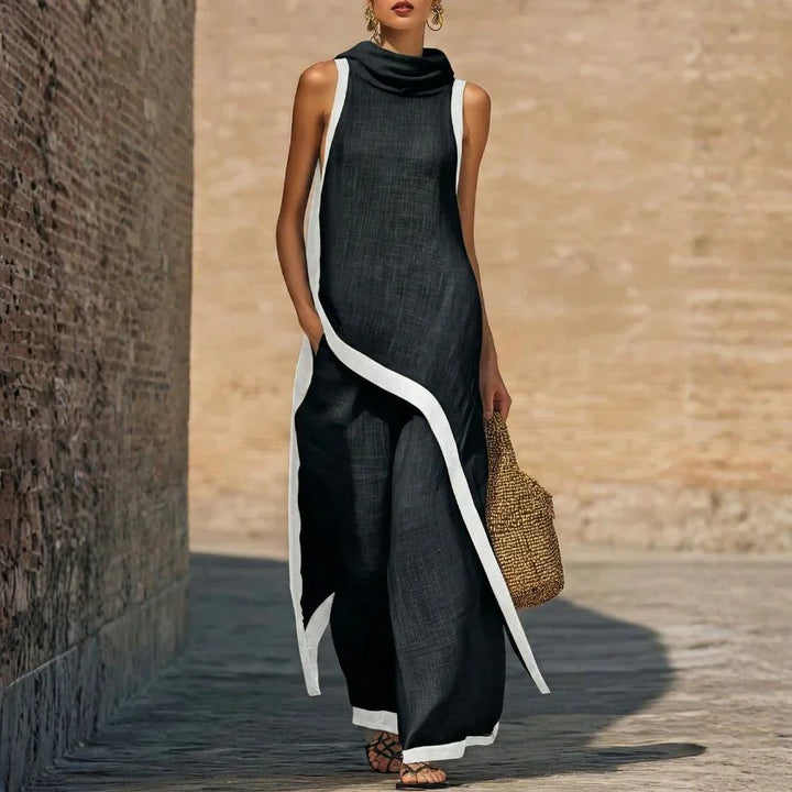 Natalie Minimalist Linen-Look Two-Piece Set
