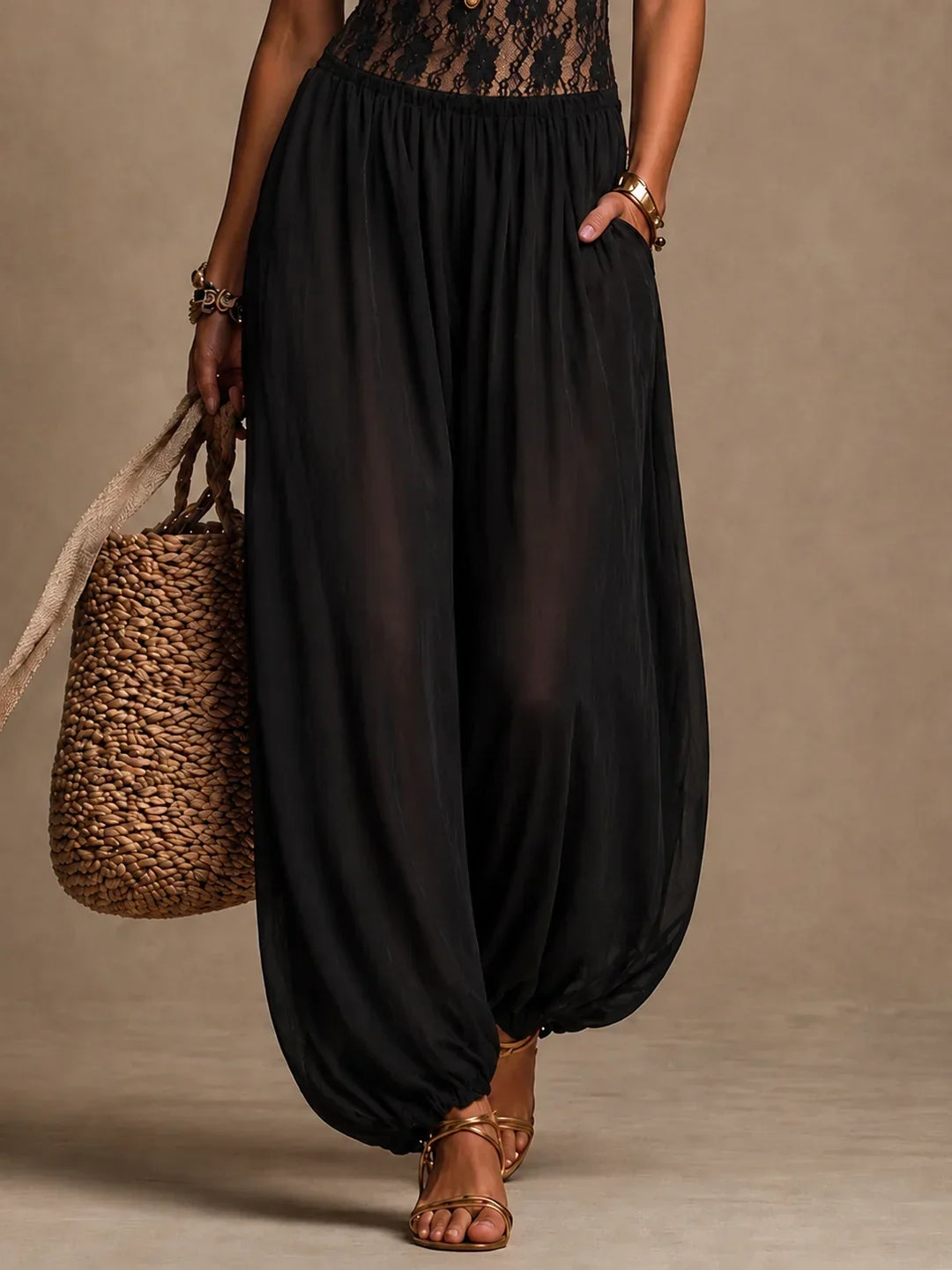 Evie Flowing Lace Jumpsuit with Delicate Straps