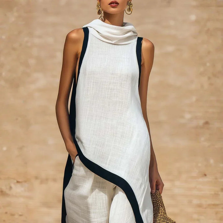 Natalie Minimalist Linen-Look Two-Piece Set