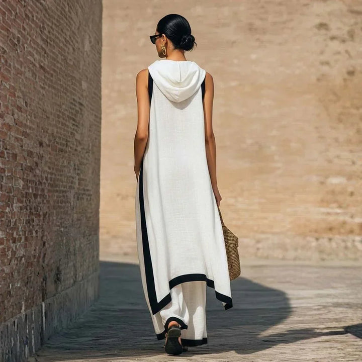 Natalie Minimalist Linen-Look Two-Piece Set