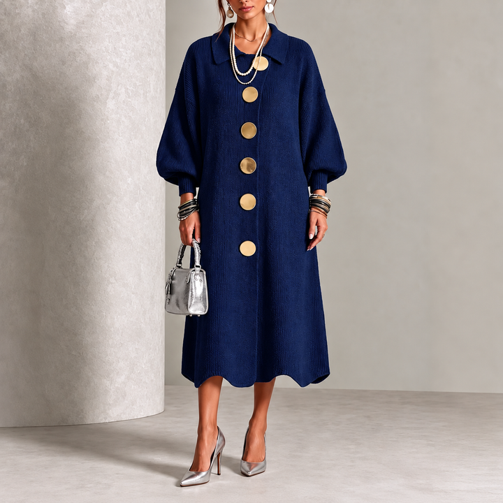 Charlotte | Elegant Button Knit Dress