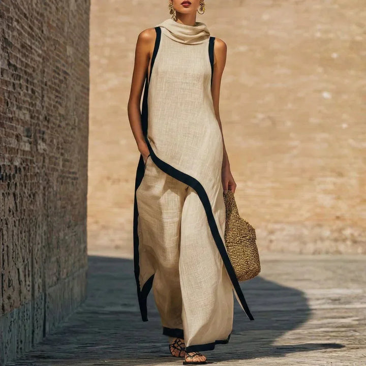 Natalie Minimalist Linen-Look Two-Piece Set