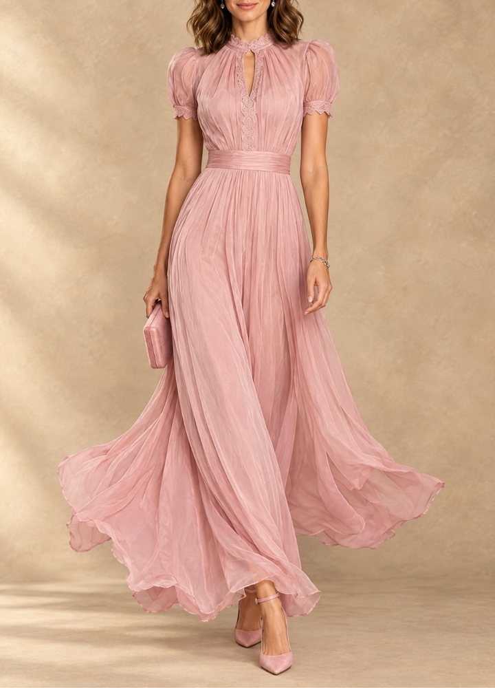 Elia | Gathered Waist Keyhole Maxi Dress