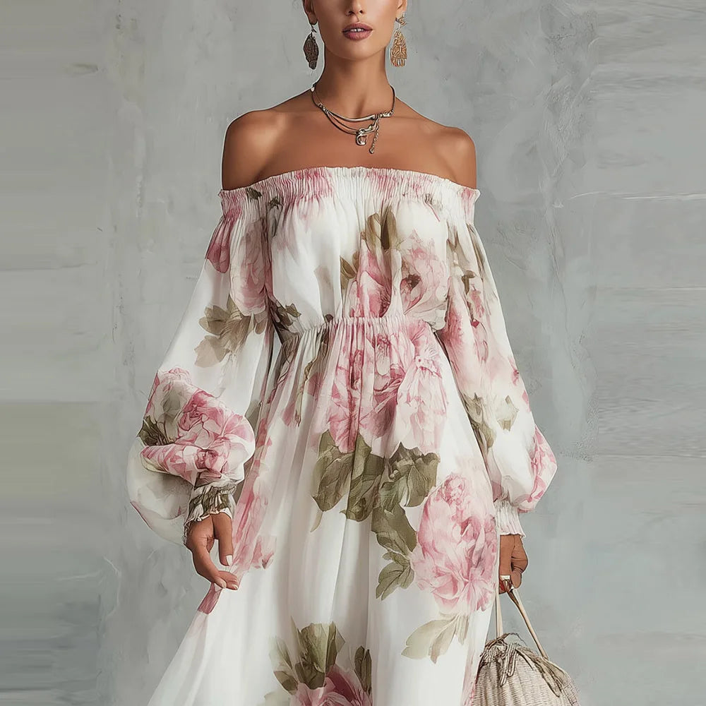 Poppy Off-the-Shoulder Floral Maxi Dress