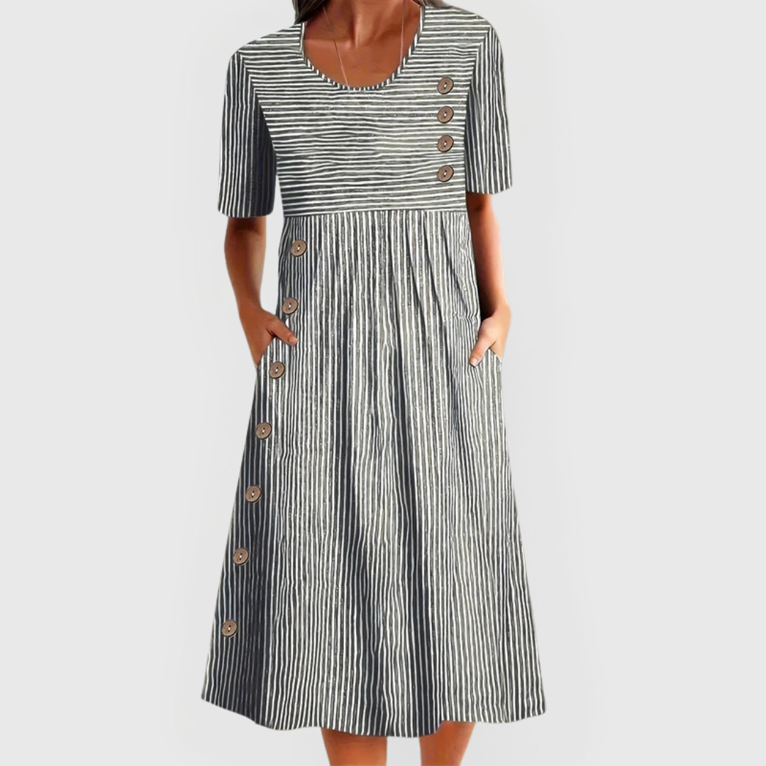 Wanda Striped Midi Dress