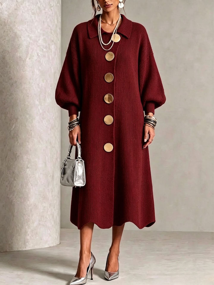 Charlotte | Elegant Button Knit Dress