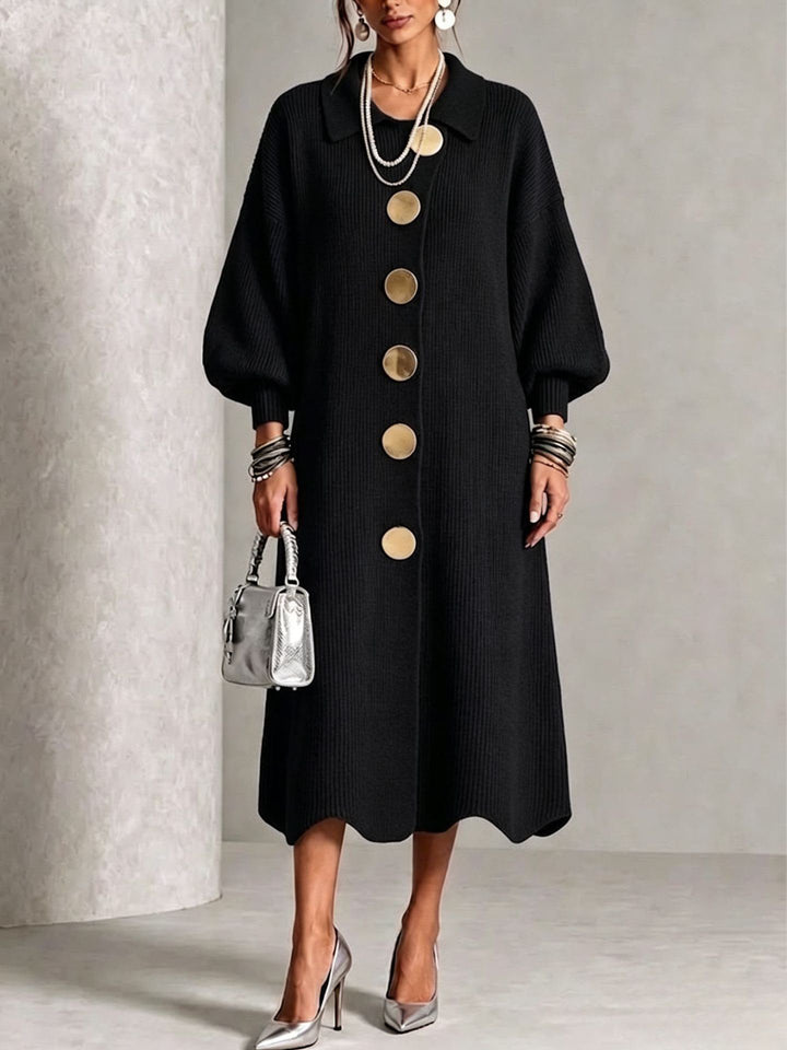 Charlotte | Elegant Button Knit Dress