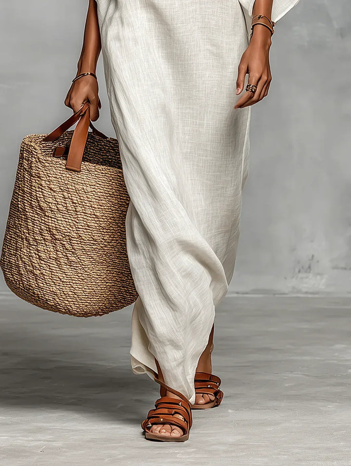 Freya Off-the-Shoulder Maxi Dress with Batwing Sleeves
