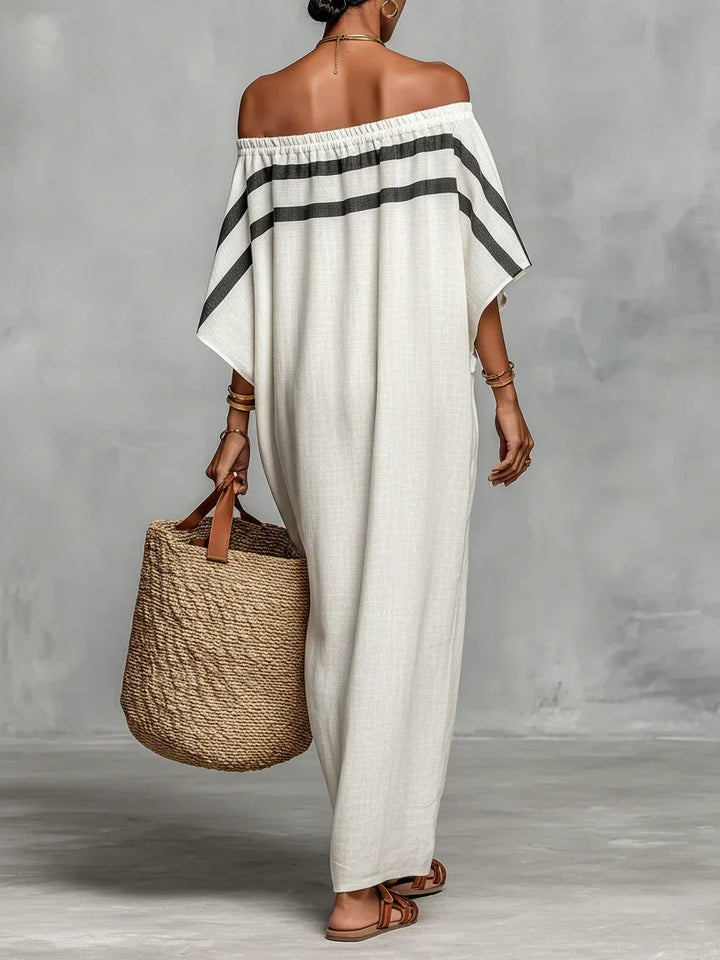 Freya Off-the-Shoulder Maxi Dress with Batwing Sleeves