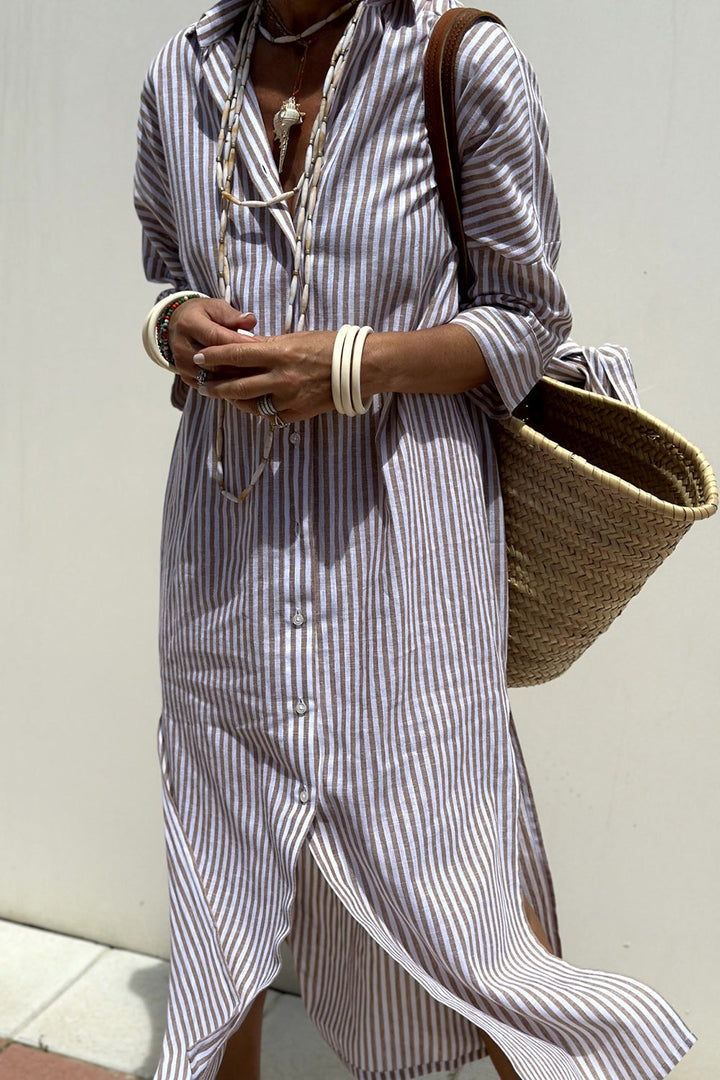 Sophia | Timeless Striped Shirt Dress with Elegant Comfort
