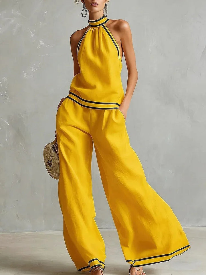 Lily Halter Top and Palazzo Trouser Set