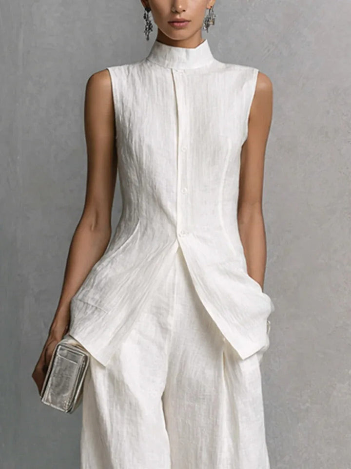 Chloe Sleeveless Top and High-Waisted Trouser Set