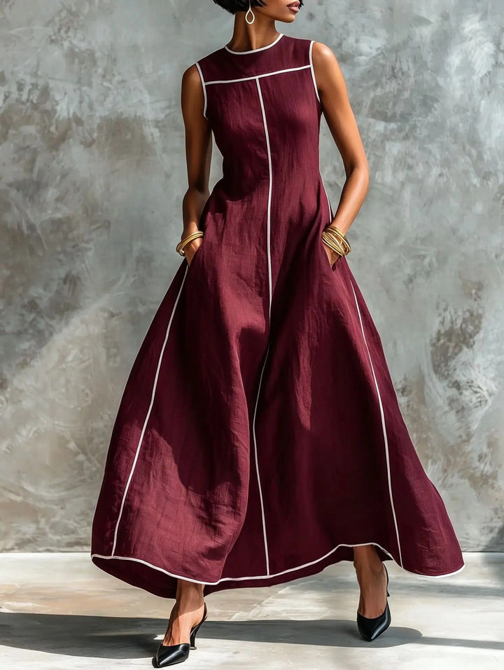 Charlotte Black Maxi Dress with Contrast Trim