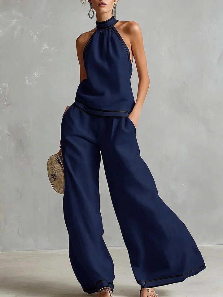 Lily Halter Top and Palazzo Trouser Set