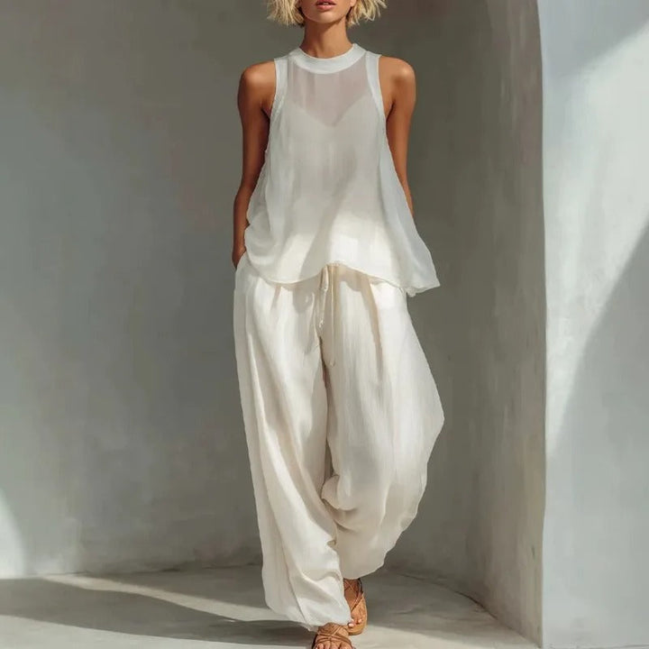 Grace Sleeveless Top and Wide-Leg Trouser Set