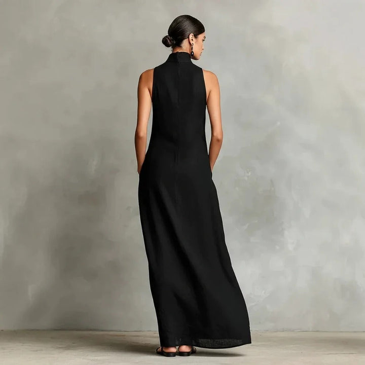 Ruby Relaxed Sleeveless High-Neck Maxi Dress