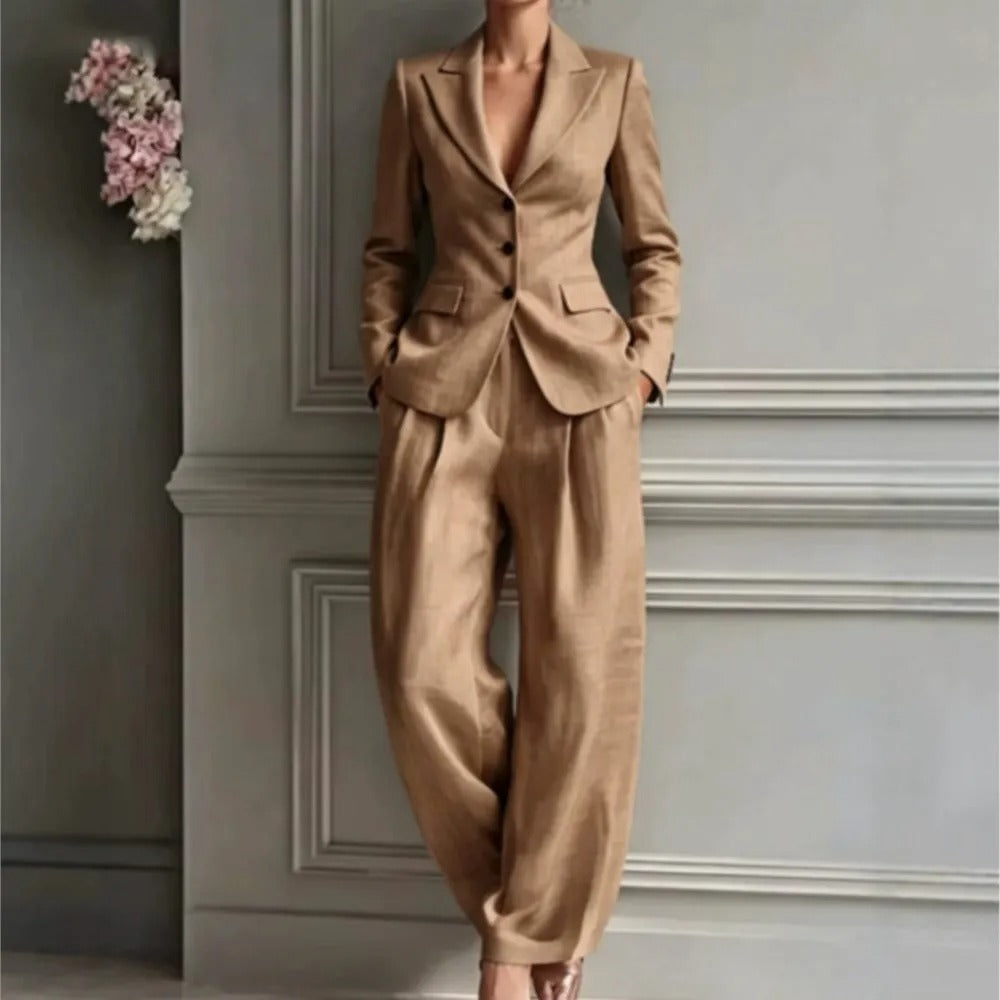 Zoe Tailored Blazer and Wide-Leg Trouser Set