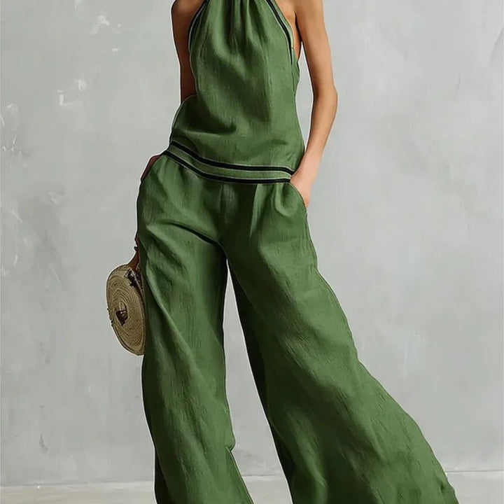 Lily Halter Top and Palazzo Trouser Set