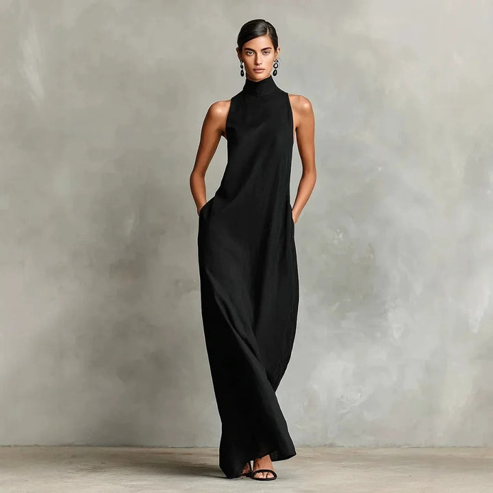Ruby Relaxed Sleeveless High-Neck Maxi Dress