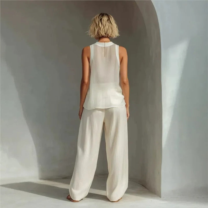 Grace Sleeveless Top and Wide-Leg Trouser Set