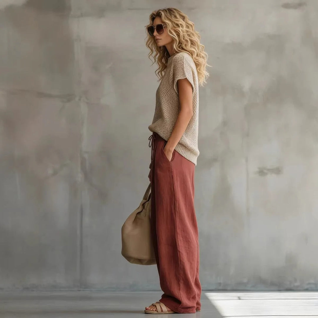 Eleanor Knitted Top and Flowing Trouser Set