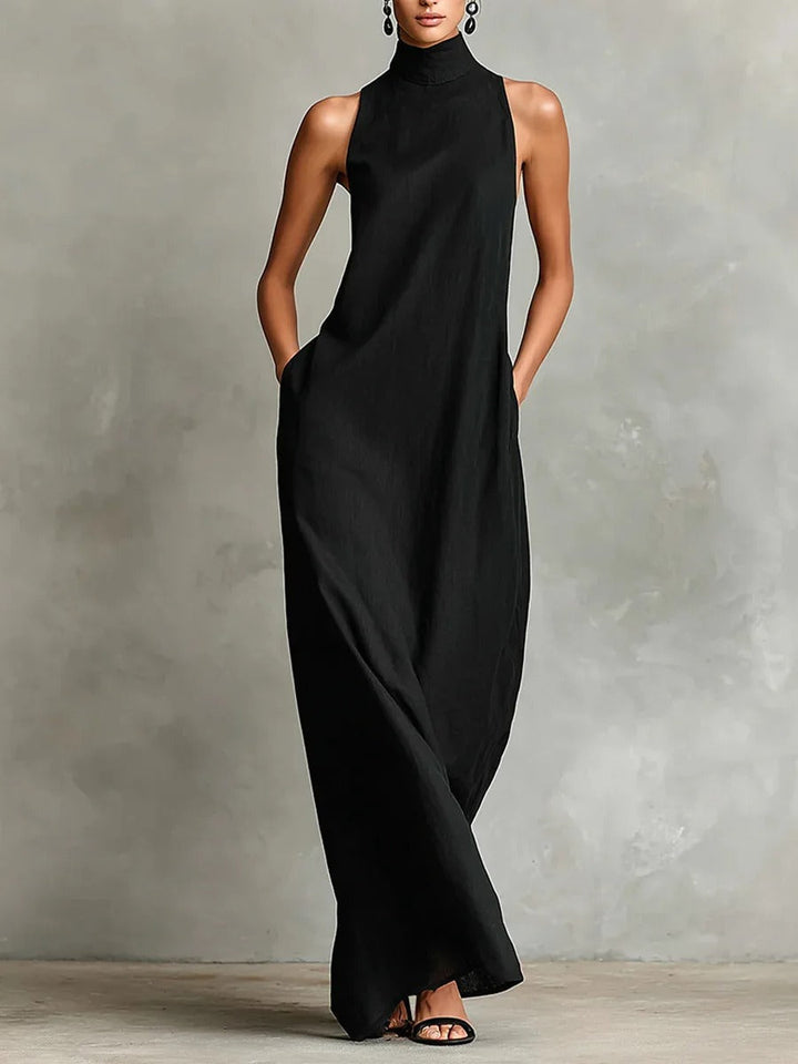 Ruby Relaxed Sleeveless High-Neck Maxi Dress