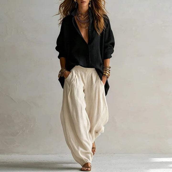 Hazel Relaxed Shirt and Wide-Leg Trouser Set