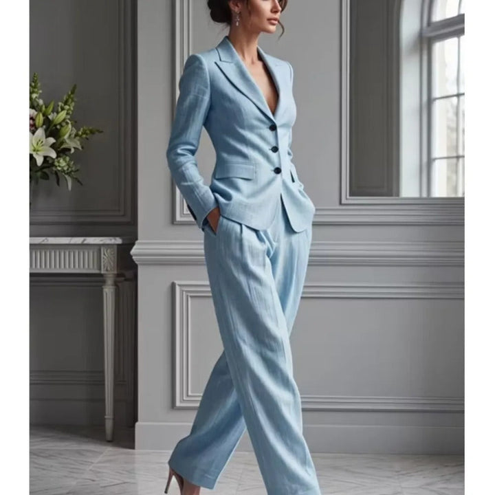 Zoe Tailored Blazer and Wide-Leg Trouser Set