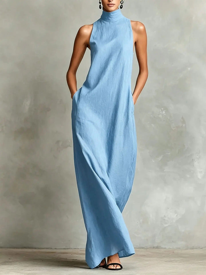 Ruby Relaxed Sleeveless High-Neck Maxi Dress