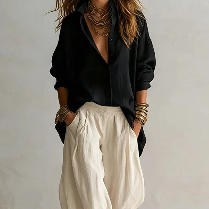 Hazel Relaxed Shirt and Wide-Leg Trouser Set