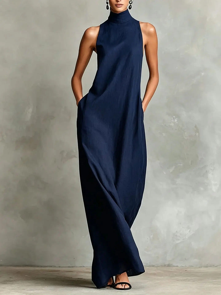 Ruby Relaxed Sleeveless High-Neck Maxi Dress