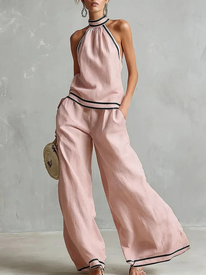 Lily Halter Top and Palazzo Trouser Set