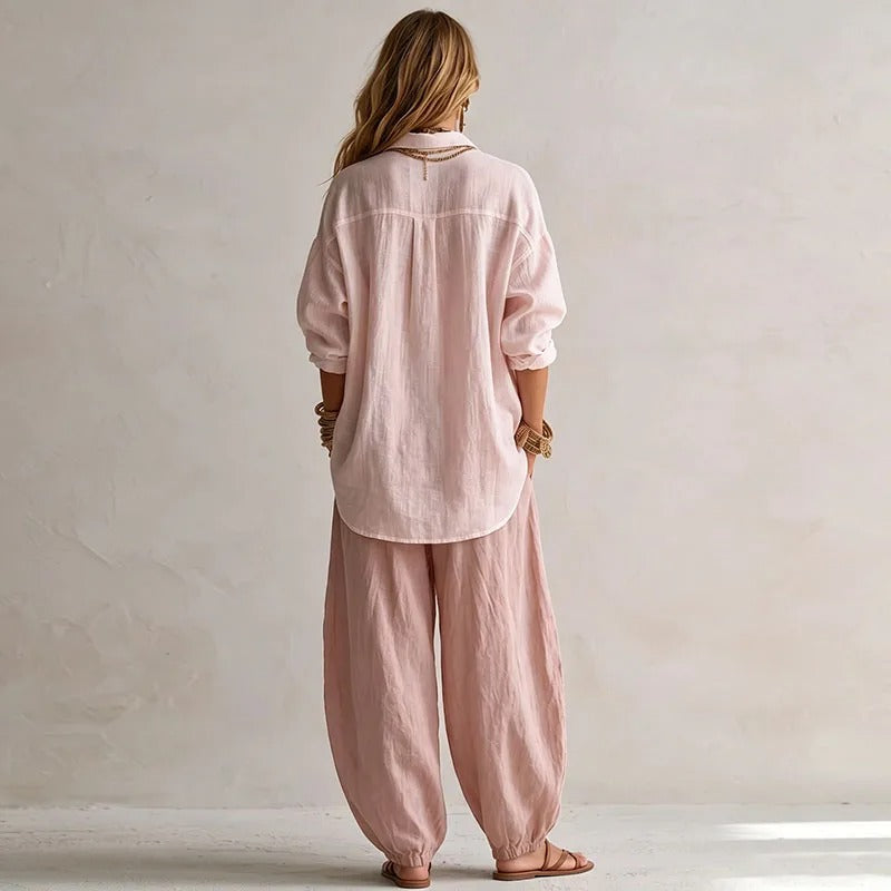 Hazel Relaxed Shirt and Wide-Leg Trouser Set