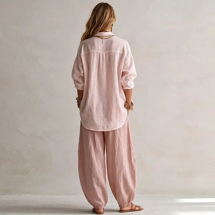 Hazel Relaxed Shirt and Wide-Leg Trouser Set