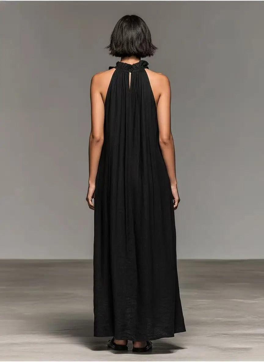 Ava Coastal Elegance Halter Maxi Dress