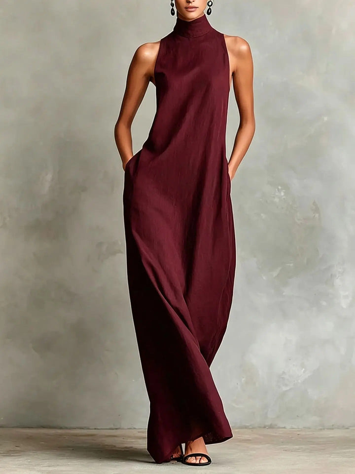 Ruby Relaxed Sleeveless High-Neck Maxi Dress