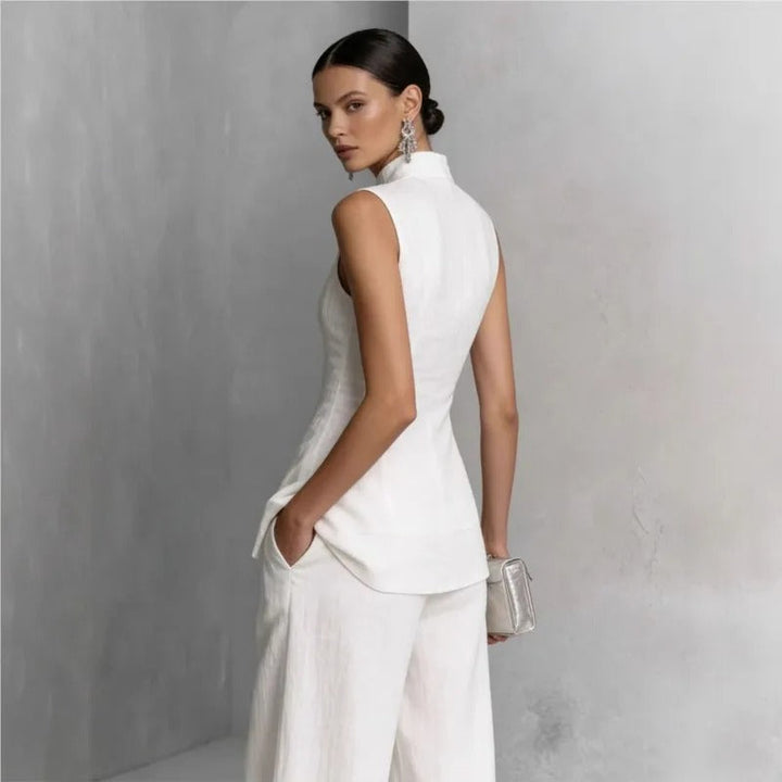 Chloe Sleeveless Top and High-Waisted Trouser Set