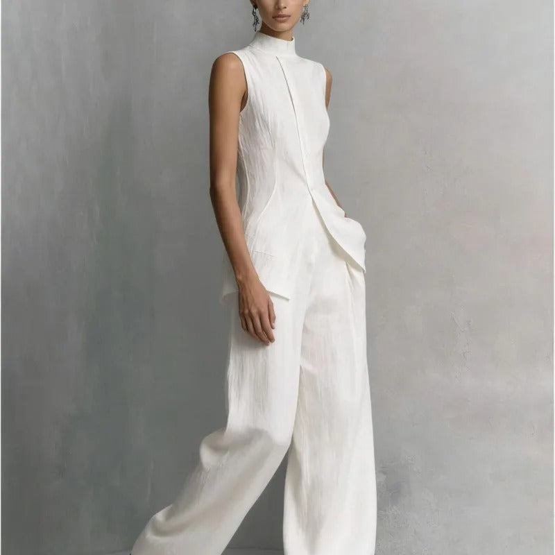 Chloe Sleeveless Top and High-Waisted Trouser Set