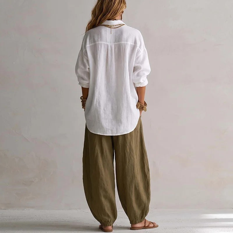Hazel Relaxed Shirt and Wide-Leg Trouser Set