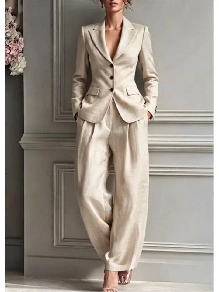 Zoe Tailored Blazer and Wide-Leg Trouser Set