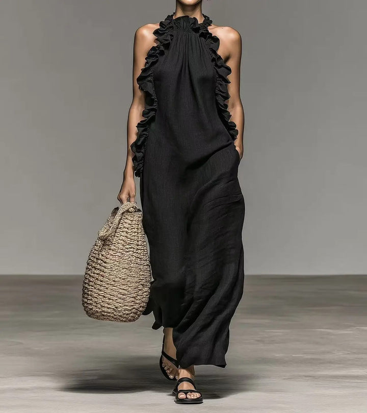 Ava Coastal Elegance Halter Maxi Dress