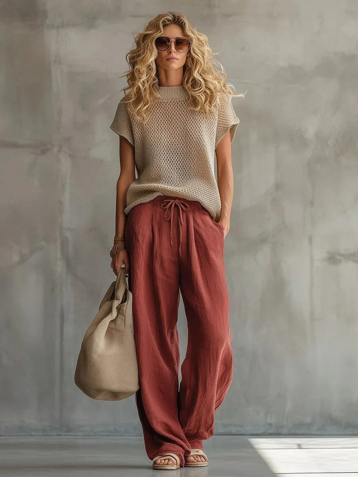 Eleanor Knitted Top and Flowing Trouser Set