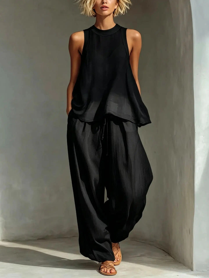 Grace Sleeveless Top and Wide-Leg Trouser Set