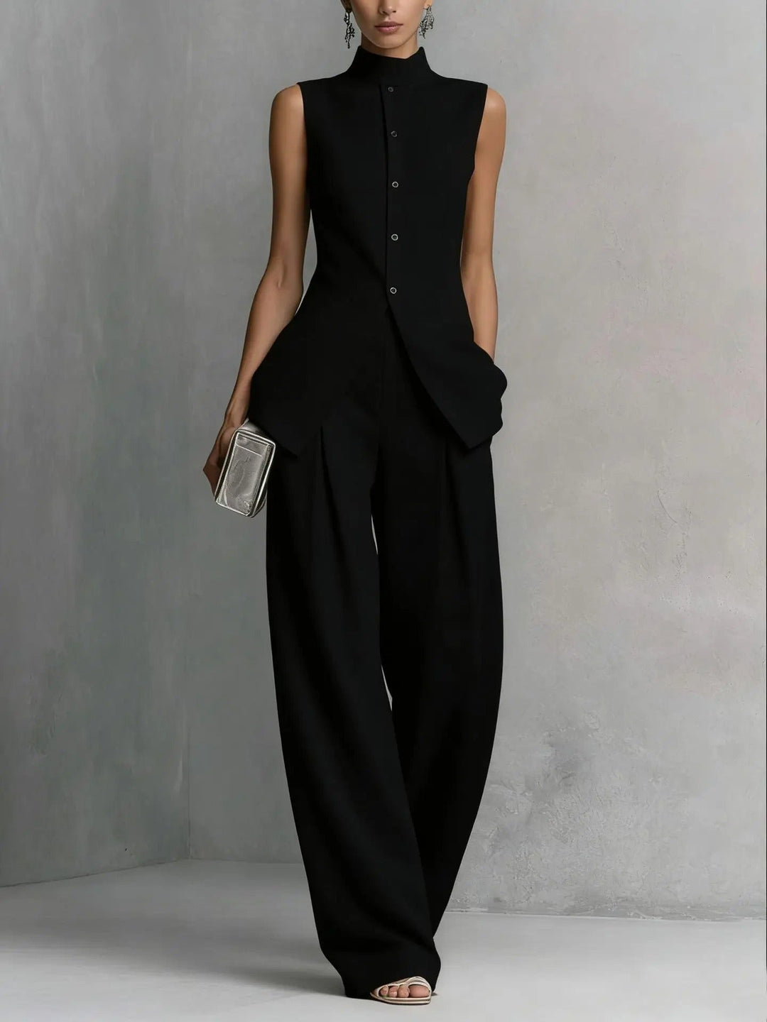 Chloe Sleeveless Top and High-Waisted Trouser Set