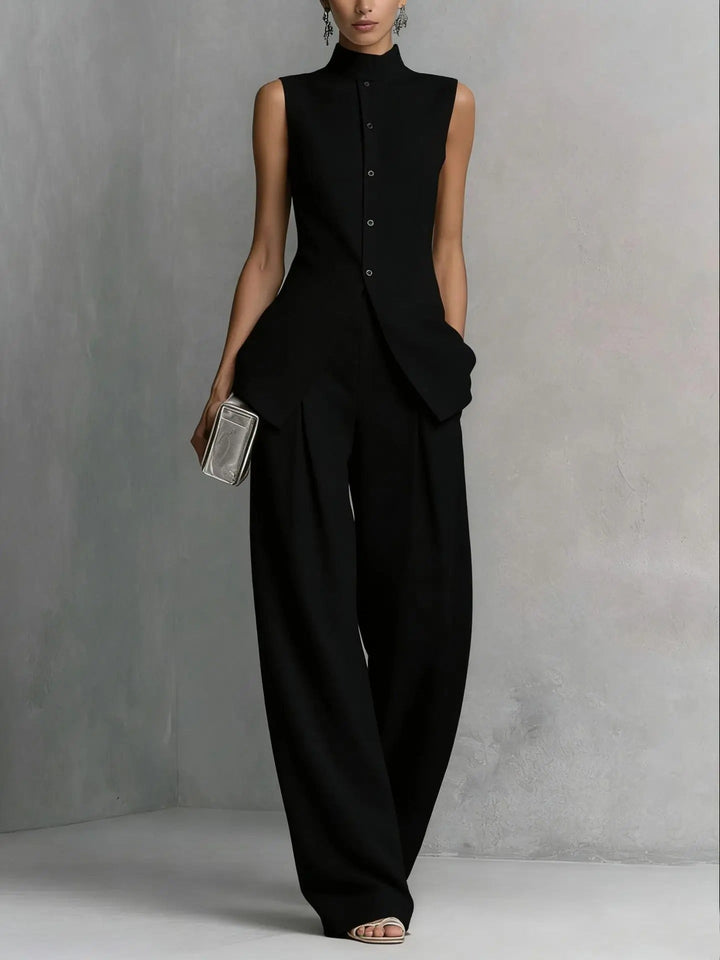 Chloe Sleeveless Top and High-Waisted Trouser Set