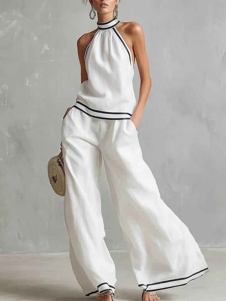 Lily Halter Top and Palazzo Trouser Set