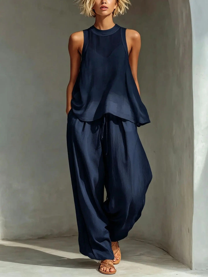 Grace Sleeveless Top and Wide-Leg Trouser Set